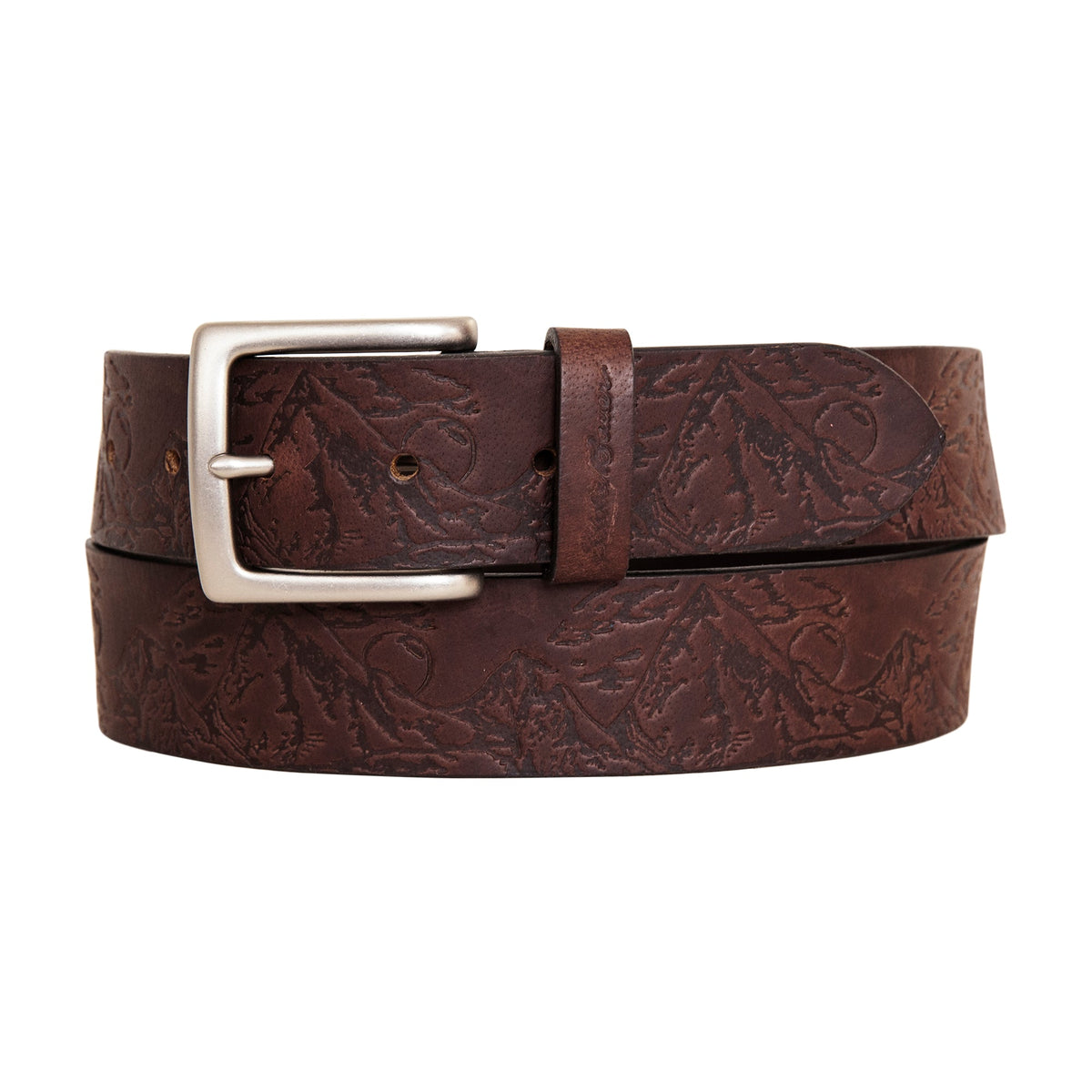 Men's Debossed Live Your Adventure Leather Belt