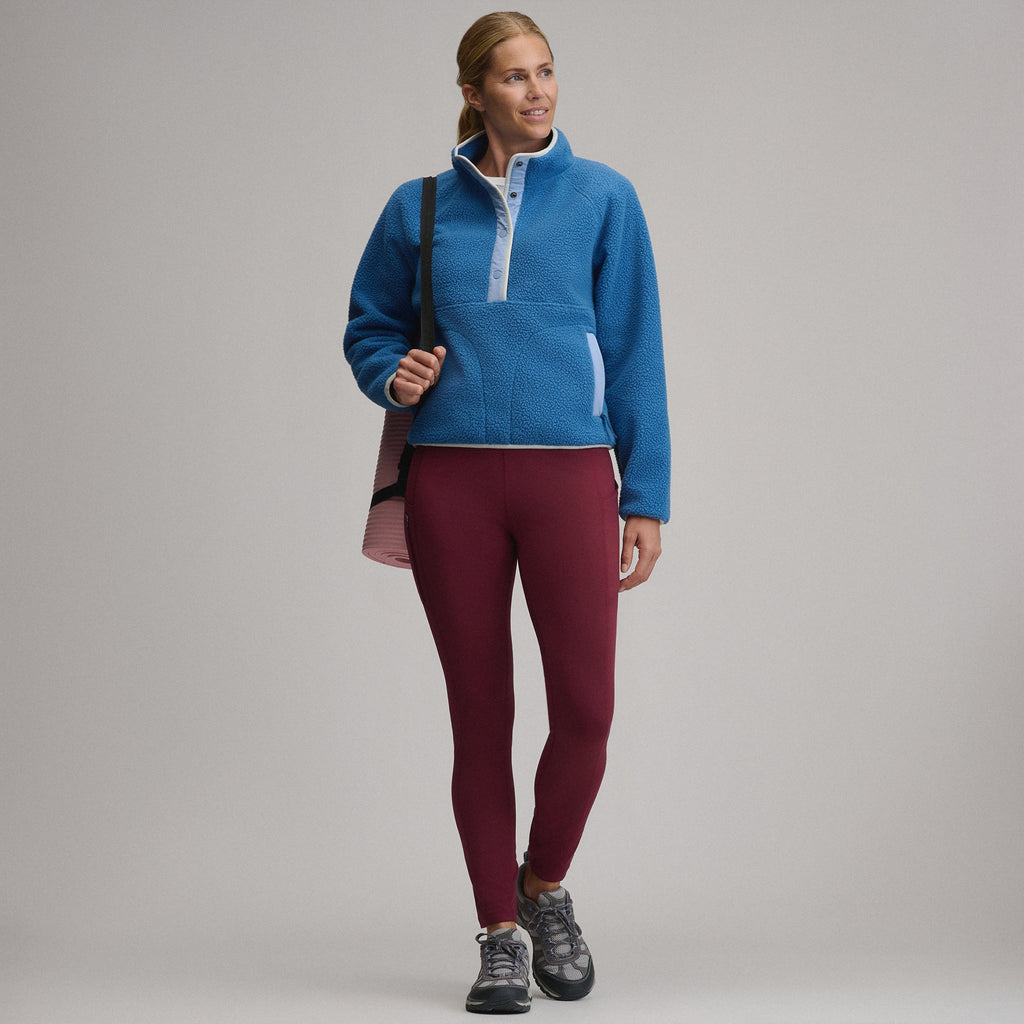 Women's Plush Fleece Snap-Mock Pullover