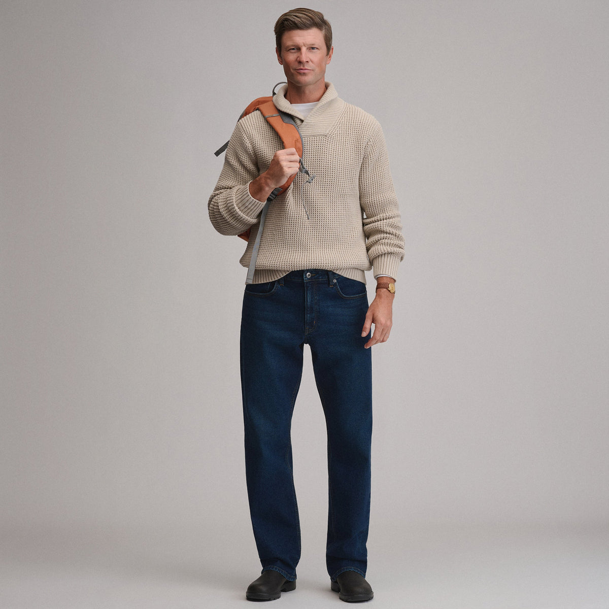 Men's Holiday Festive Shawl-Neck Sweater