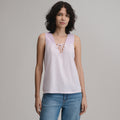 Women's Sunwashed Cotton Tie Front Tank