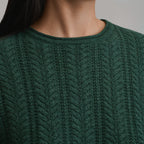 Women's Cotton Cable Crew Sweater