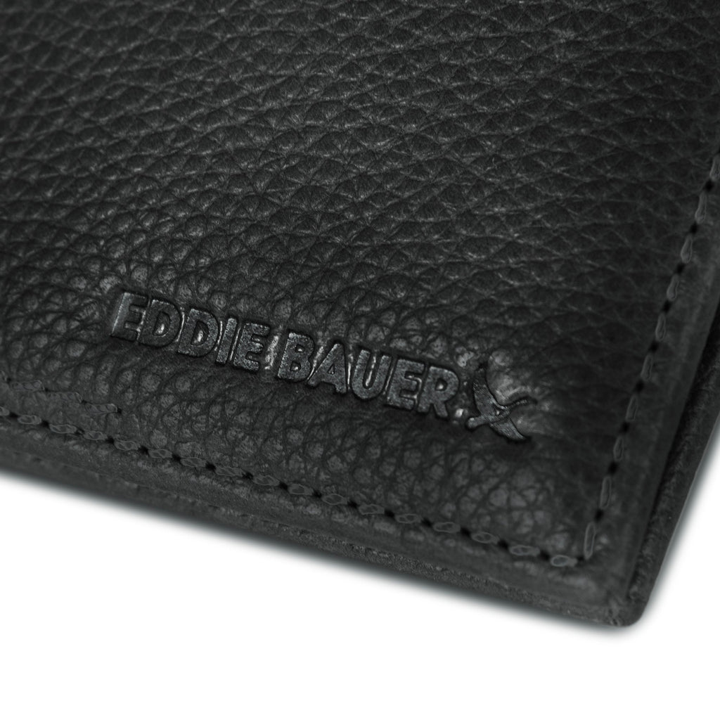 EB Signature Logo Leather Trifold Wallet