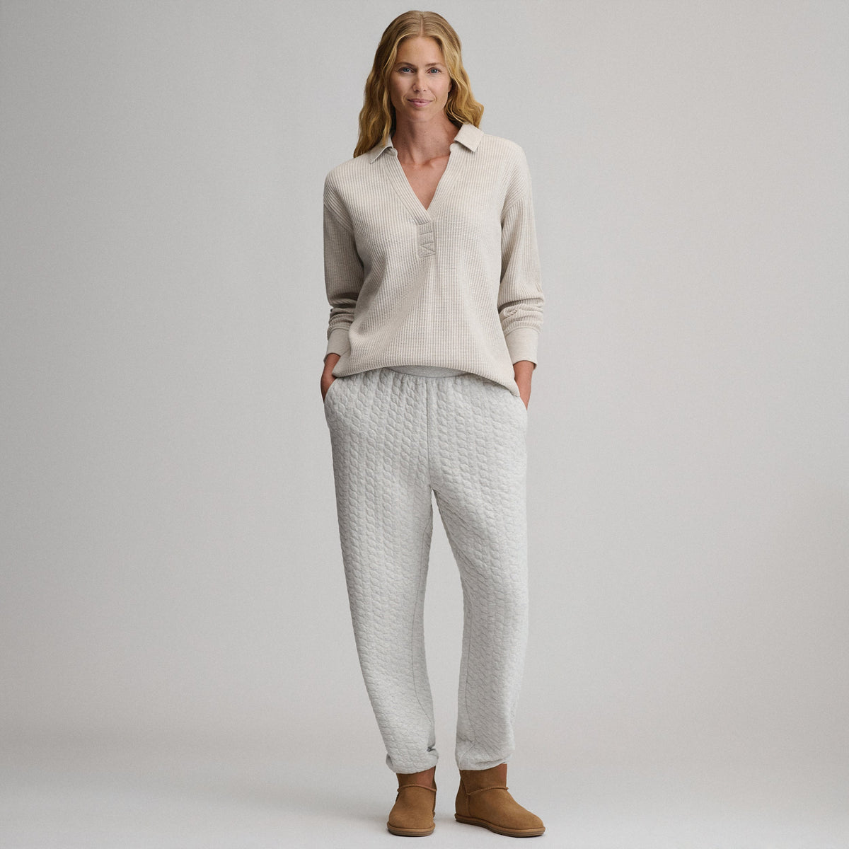 Women's Lounge V-Neck Thermal Crew