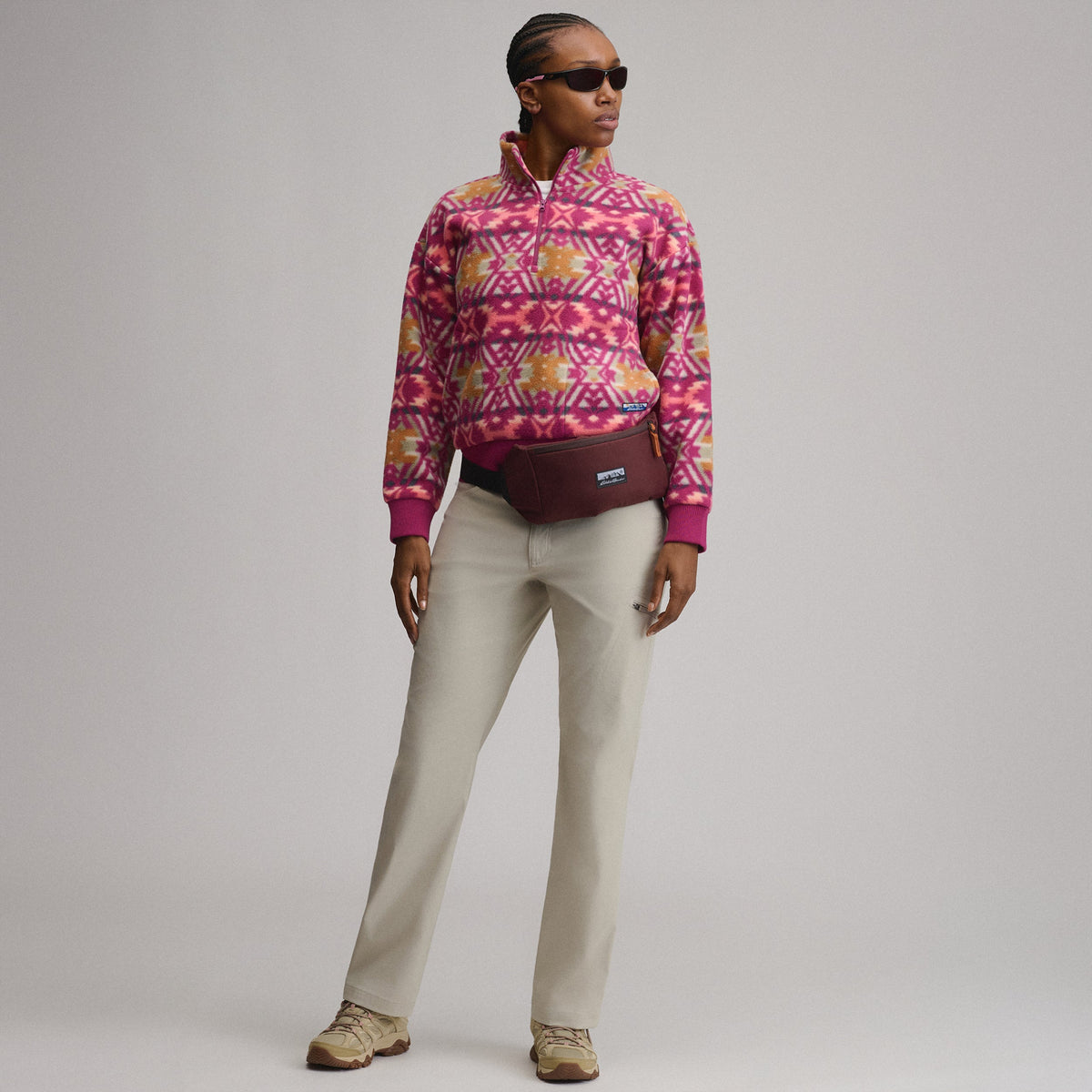 Women's Authentic Outdoor Fleece 1/4-Zip Mock Pullover - Print