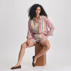 Women's Woven Stripe Cotton Long Sleeve Shirt