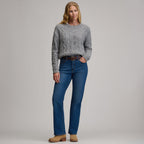 Women's Open Stitch Cable Crew Sweater