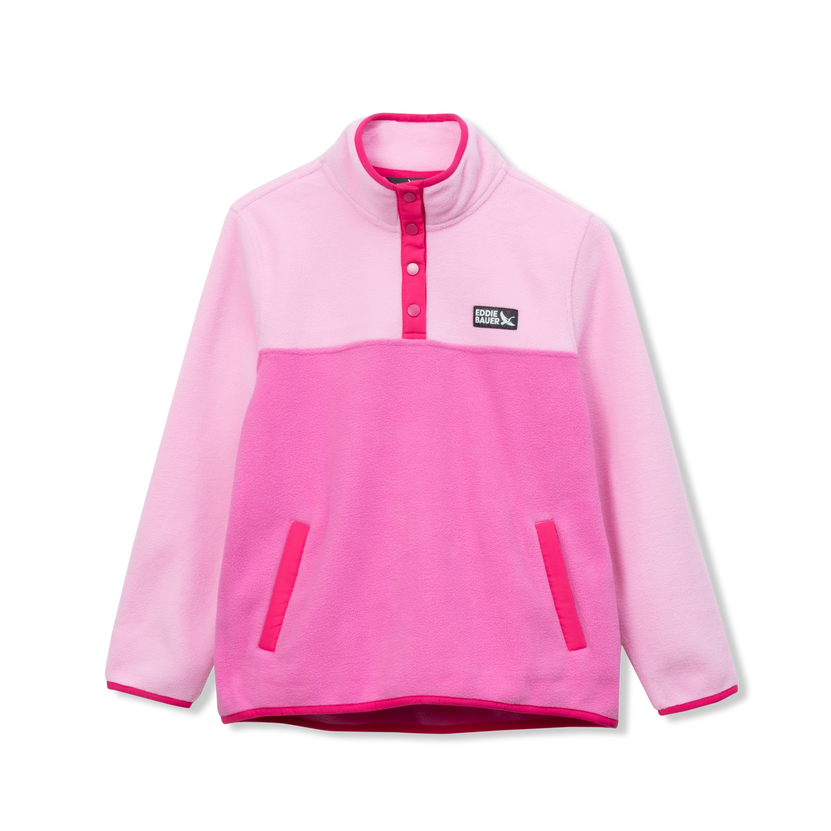 Girls Quest Fleece Snap Neck Pullover