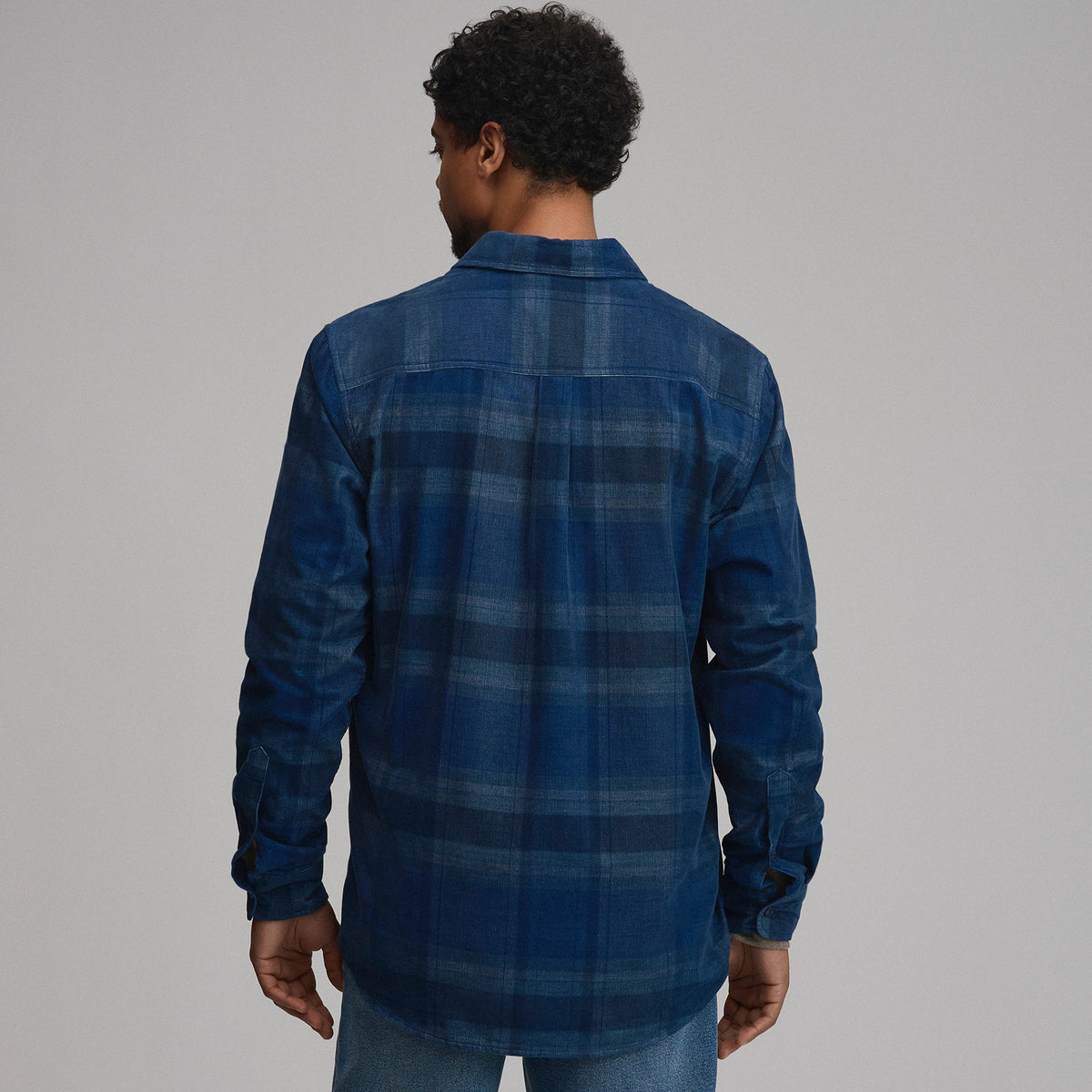 Men's Long-Sleeve Fine Wale Corduroy Shirt - Plaid