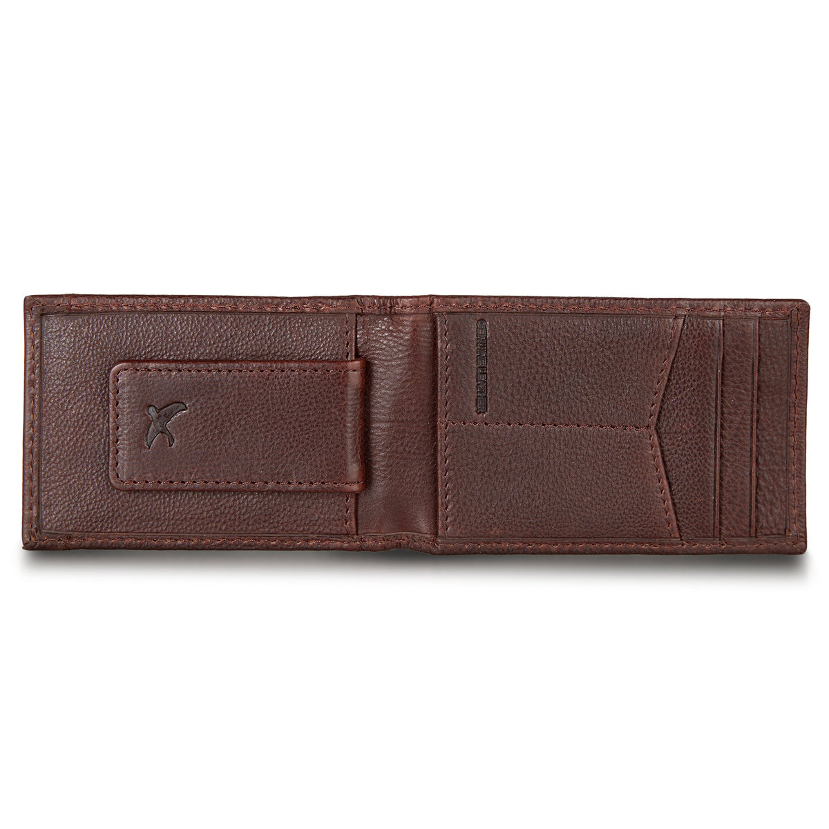 EB Signature Logo Leather Bifold With Money Clip Wallet