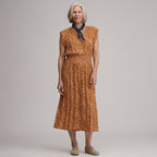 Women's Flutter Sleeve Smocked Waist Midi Dress