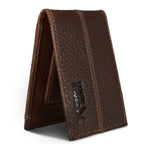 Rugged Leather Money Clip Bifold Wallet