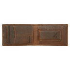 Rugged Leather Money Clip Bifold Wallet
