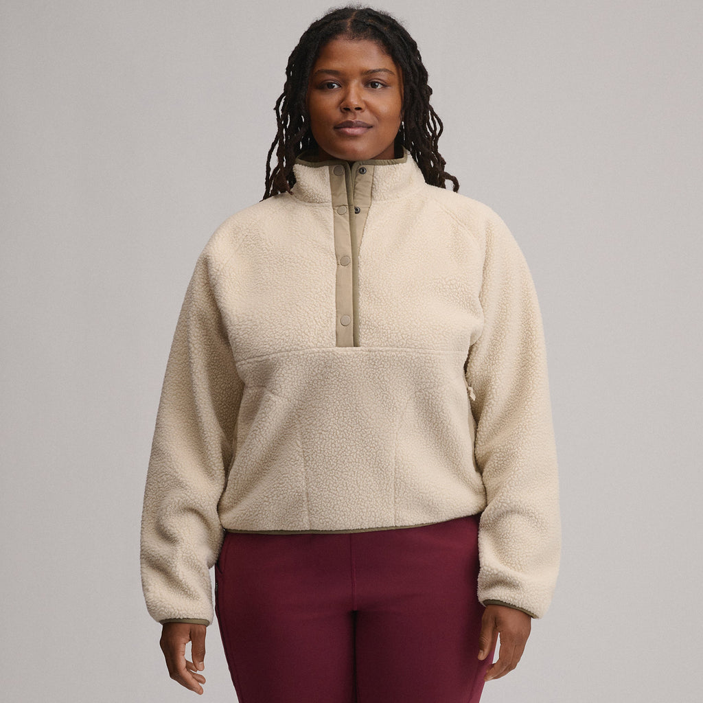 Women's Plush Fleece Snap-Mock Pullover