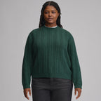 Women's Cotton Cable Crew Sweater