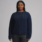 Women's Cotton Cable Crew Sweater