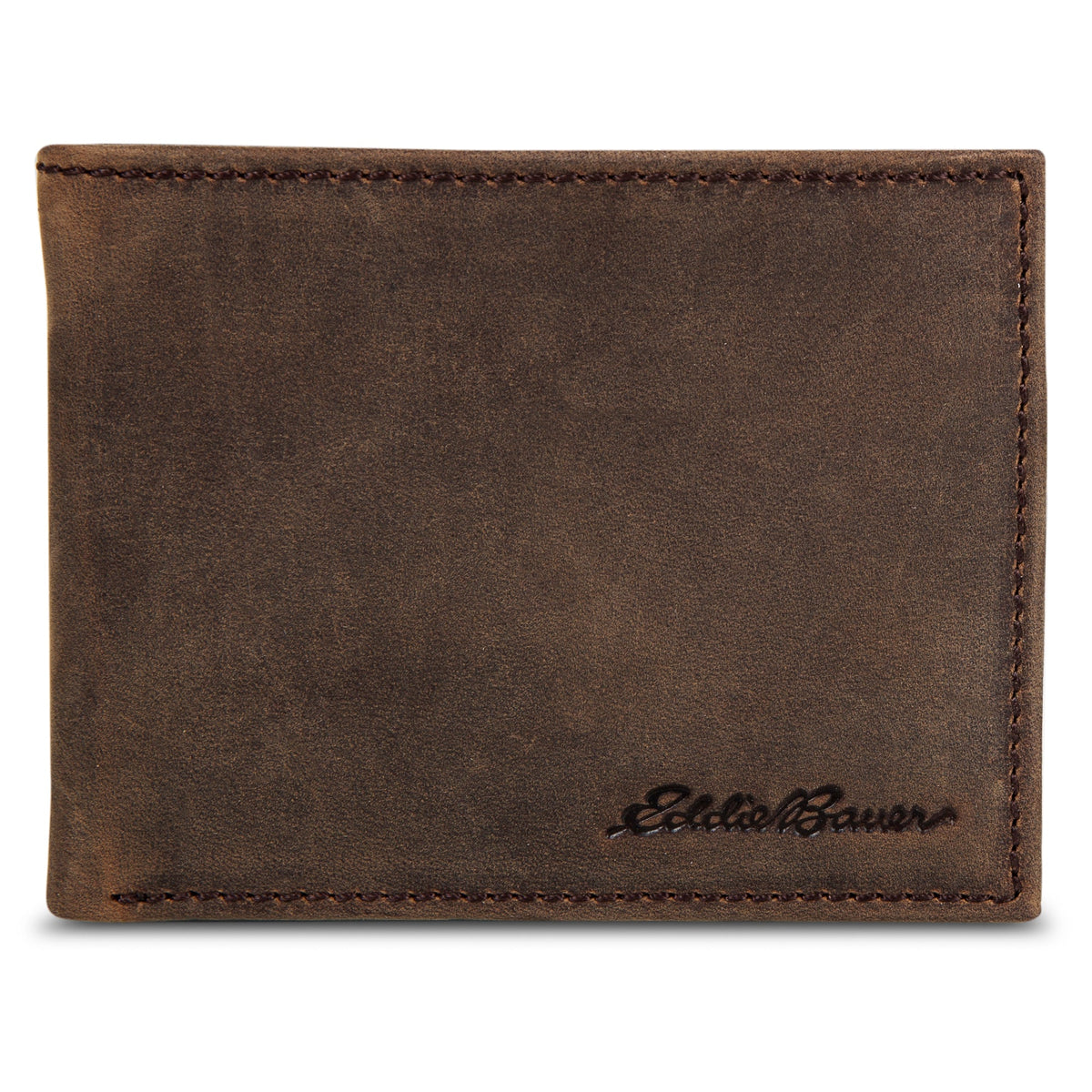 Leather Removable Passcase Wallet With Embossed Sasquatch