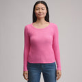 Women's Long-Sleeve Hacci Ribbed Top
