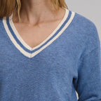 Women's Everyday V-Neck Sweater - Tipped Collar