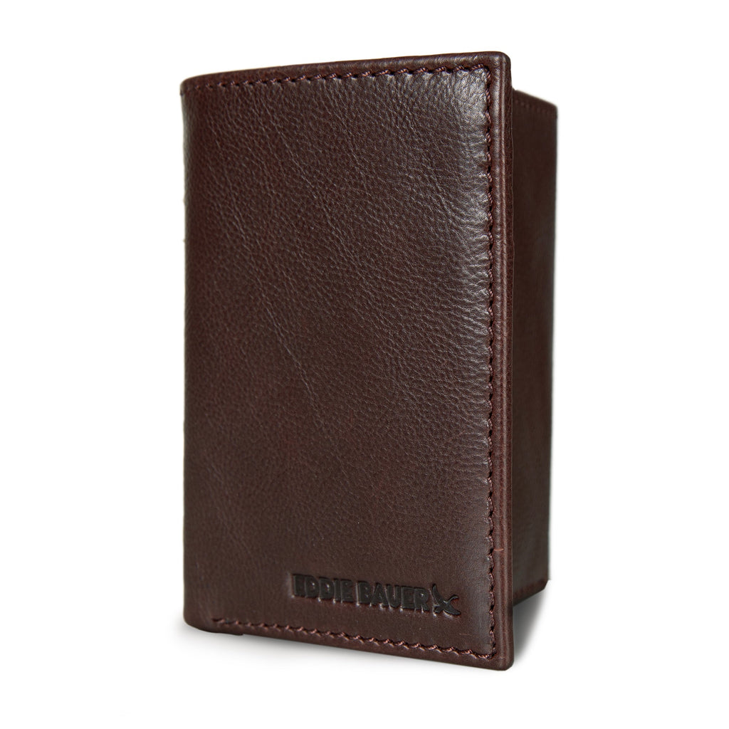 EB Signature Logo Leather Trifold Wallet