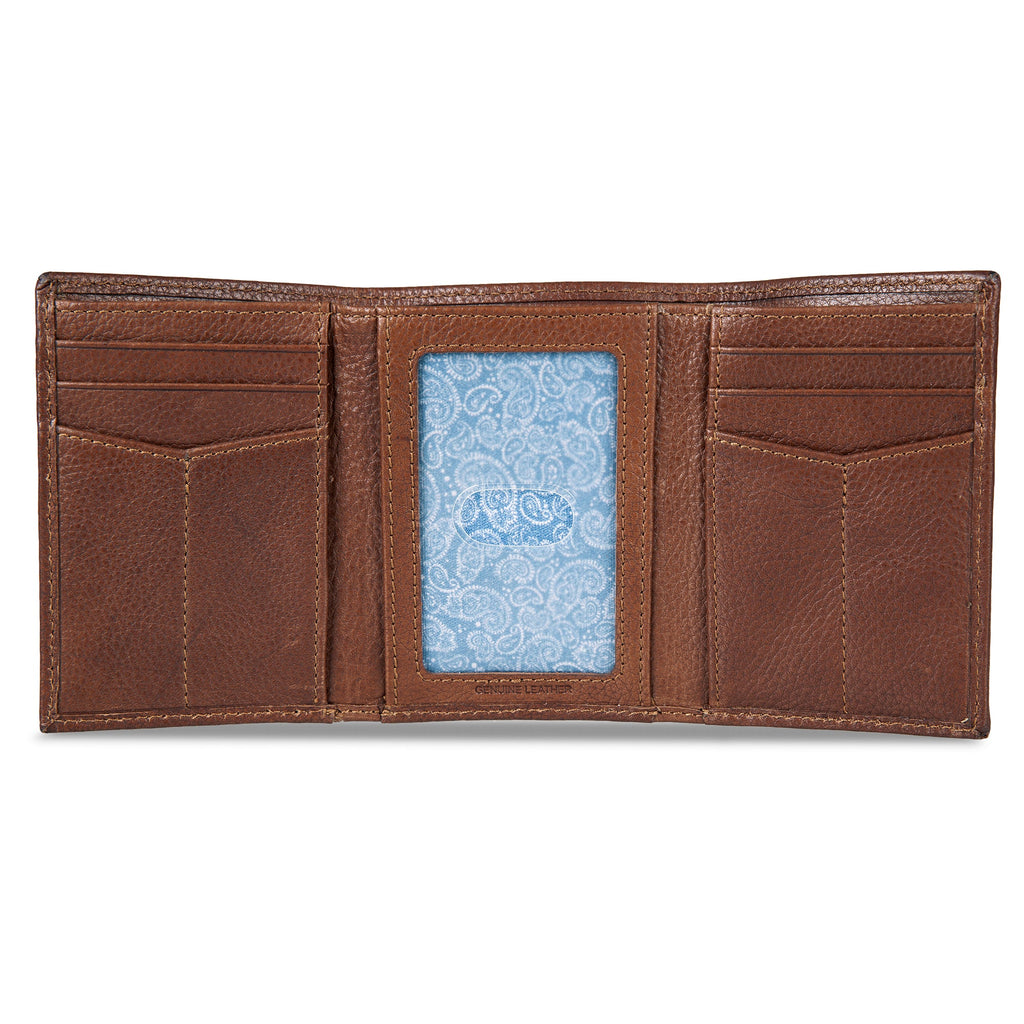 EB Signature Logo Leather Trifold Wallet