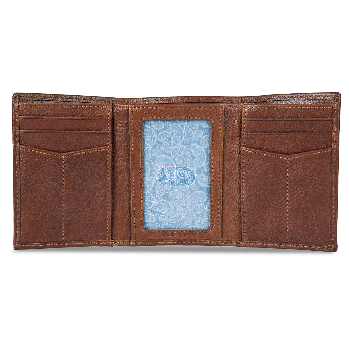 EB Signature Logo Leather Trifold Wallet