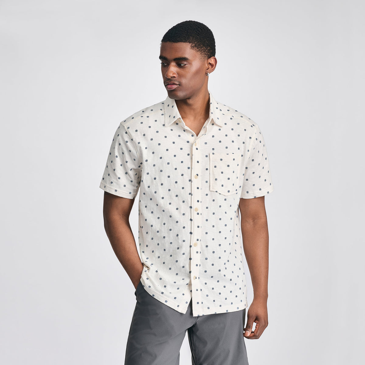 Men's Knit Baja Pocket Button-Up Shirt
