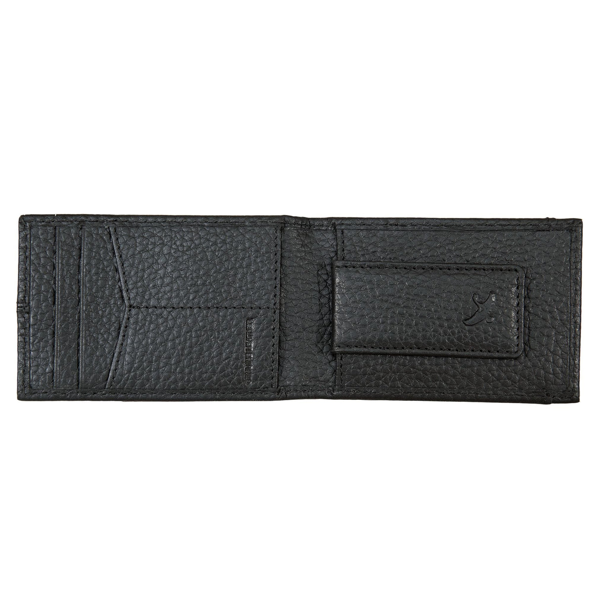 Rugged Leather Money Clip Bifold Wallet