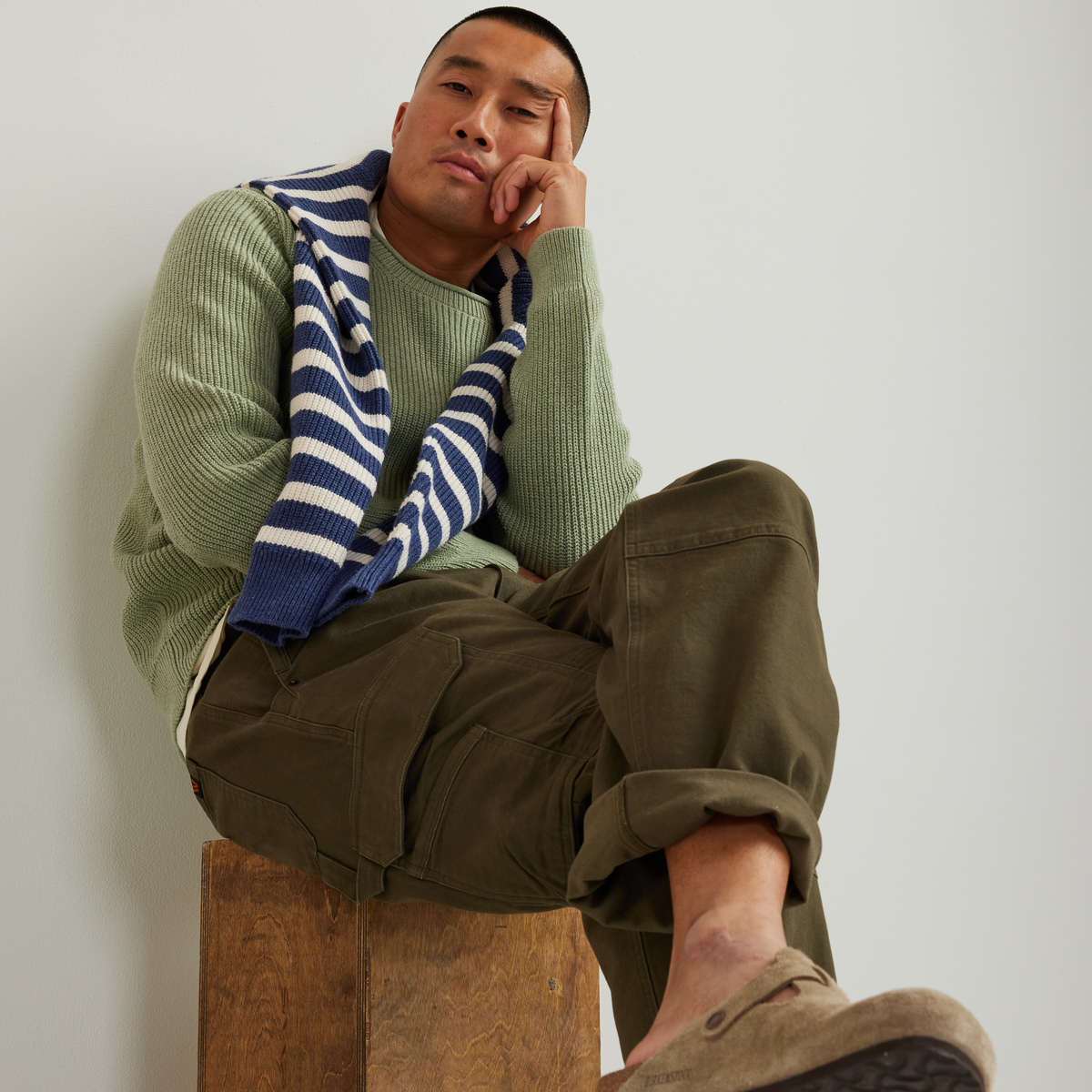 Men's Signature Roll Neck Sweater - Stripe