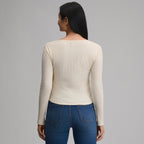 Women's Long-Sleeve Rib Y-Neck Henley
