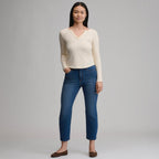 Women's Long-Sleeve Rib Y-Neck Henley