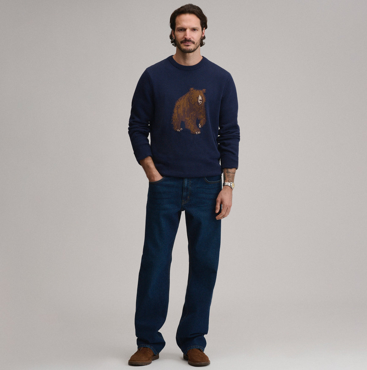 Men's Classic Crew Bear Sweater