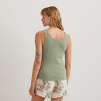 Women's Ribbed Henley Tank