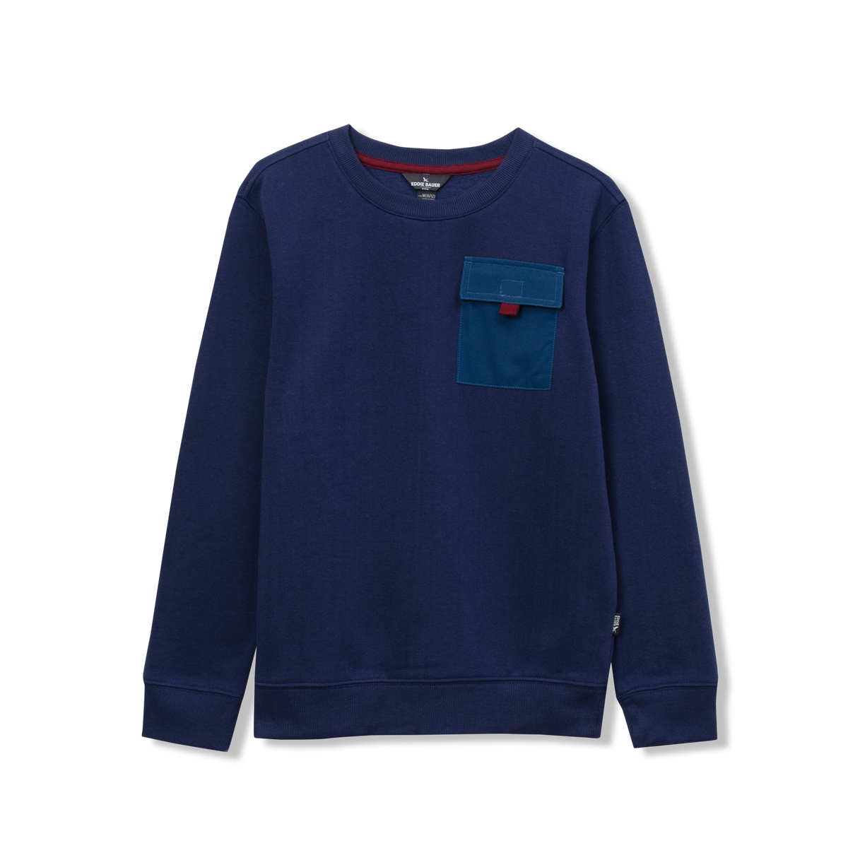 Boys Camp Fleece Pocket Crewneck