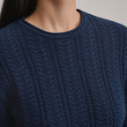 Women's Cotton Cable Crew Sweater