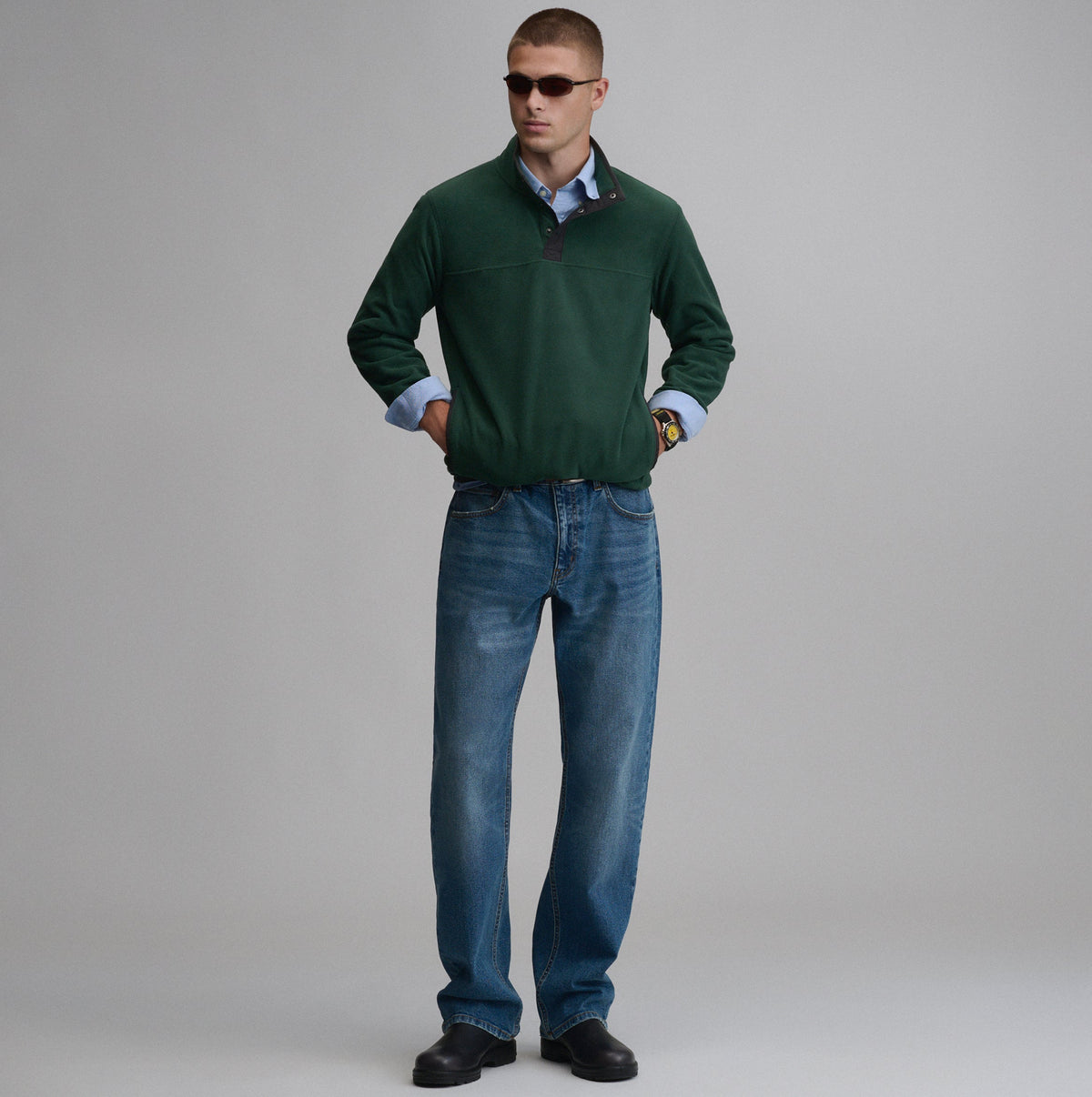 Men's Chutes Fleece Snap Mock Pullover