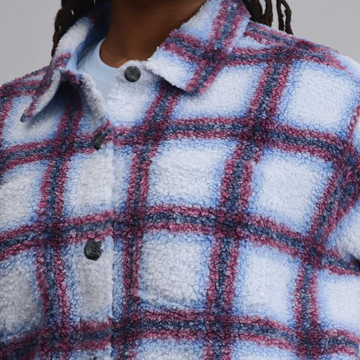 Women's Plaid Fleece Shirt Jacket