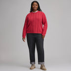 Women's Cotton Cable Crew Sweater