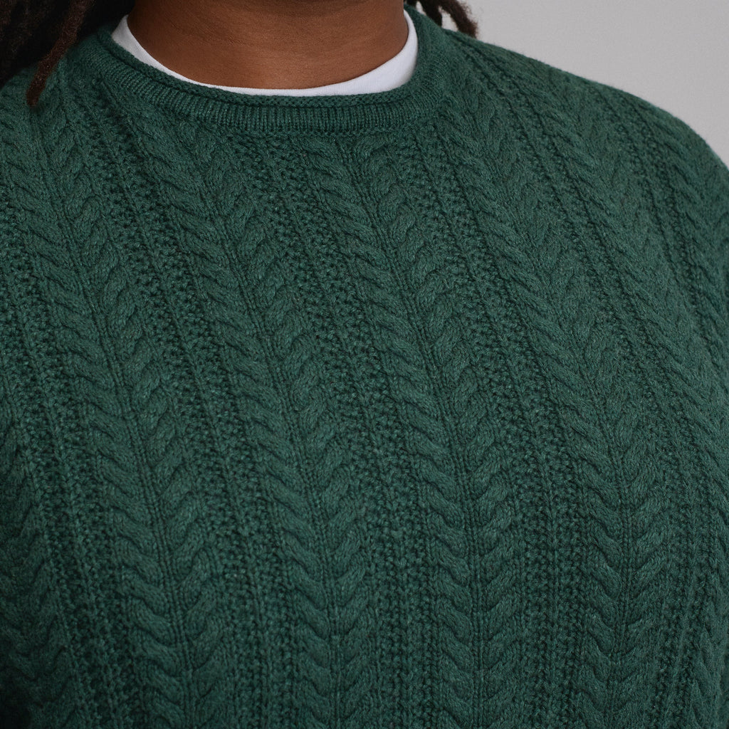 Women's Cotton Cable Crew Sweater