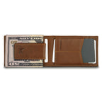 EB Signature Logo Leather Bifold With Money Clip Wallet