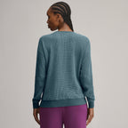 Women's Long-Sleeve V-Neck Boyfriend Thermal Crew - Striped