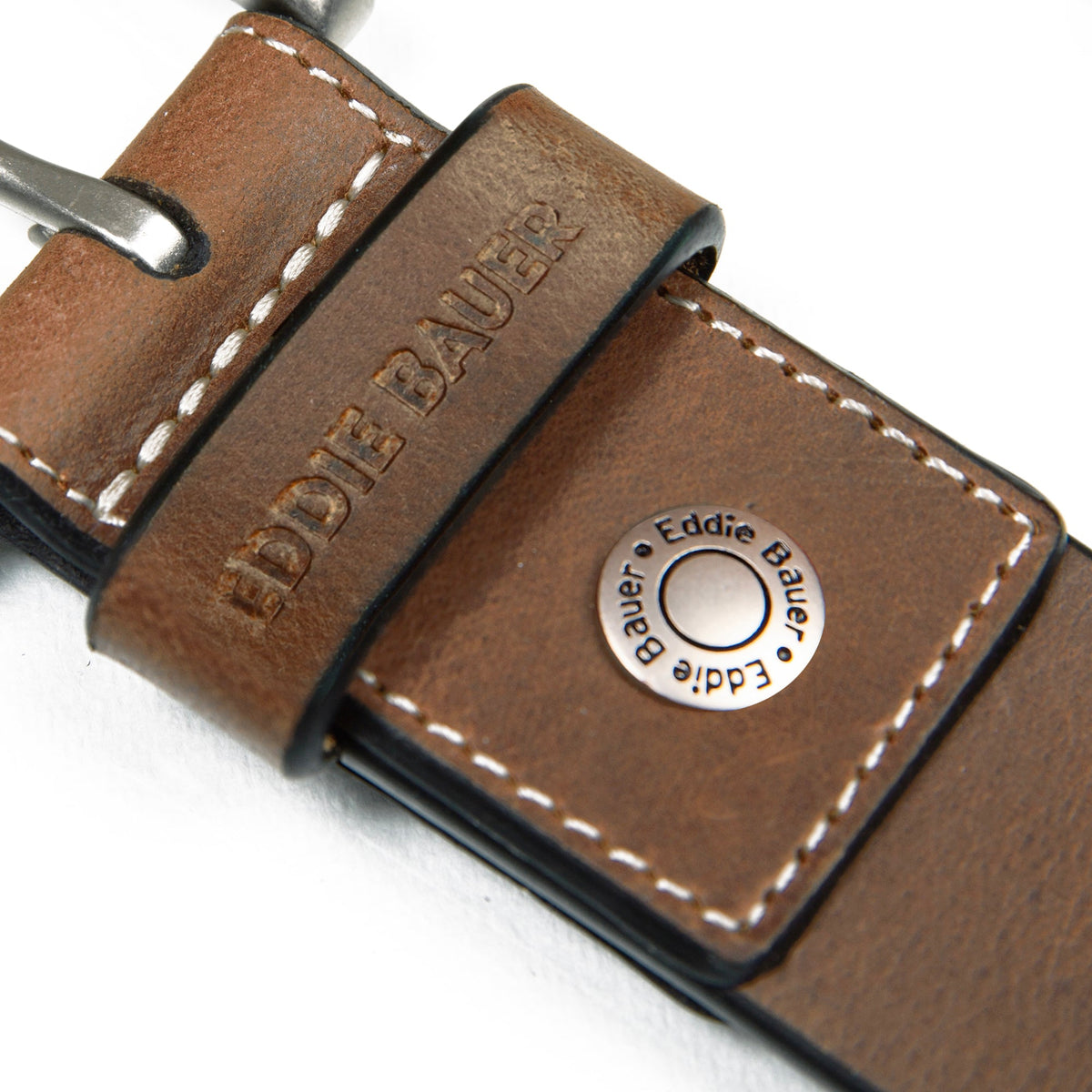 Men's Bridle Leather Belt With Nickel Finish Buckle