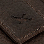 Rugged Leather Money Clip Bifold Wallet