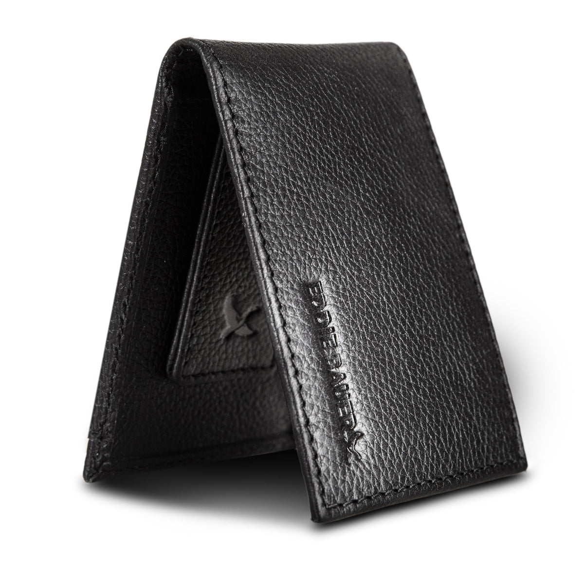 EB Signature Logo Leather Bifold With Money Clip Wallet