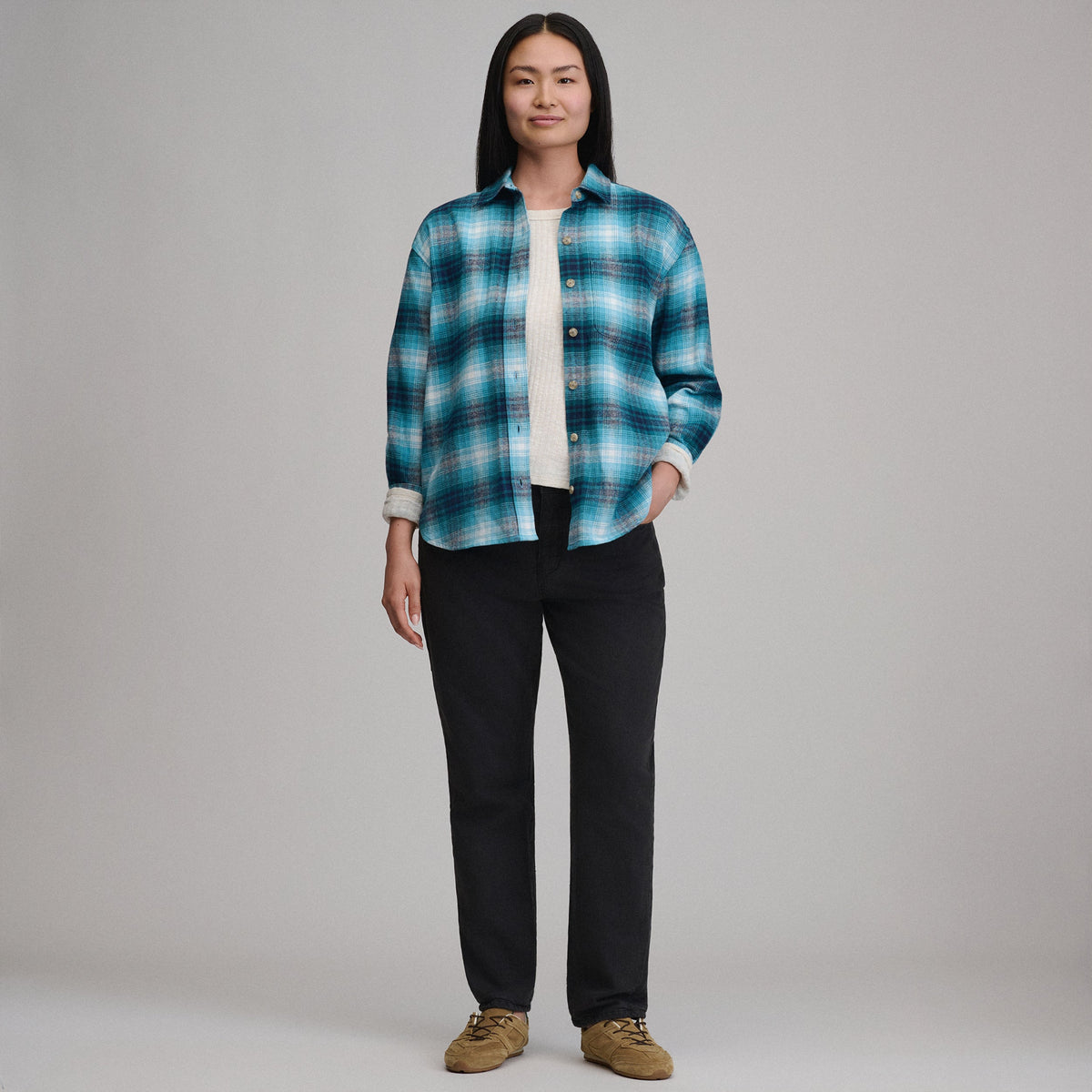 Women's Long-Sleeve Heritage Soft Boyfriend Flannel Shirt