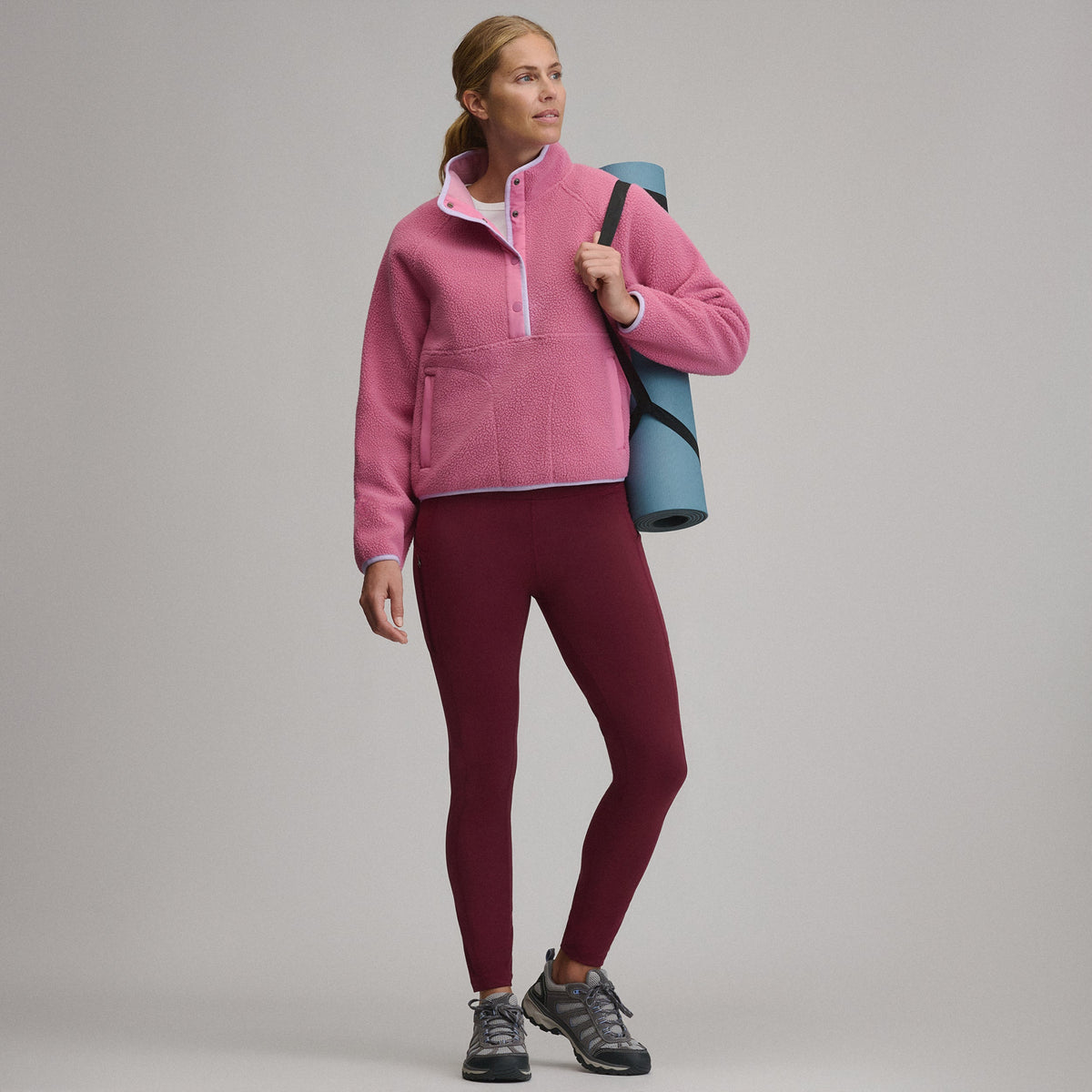 Women's Plush Fleece Snap-Mock Pullover