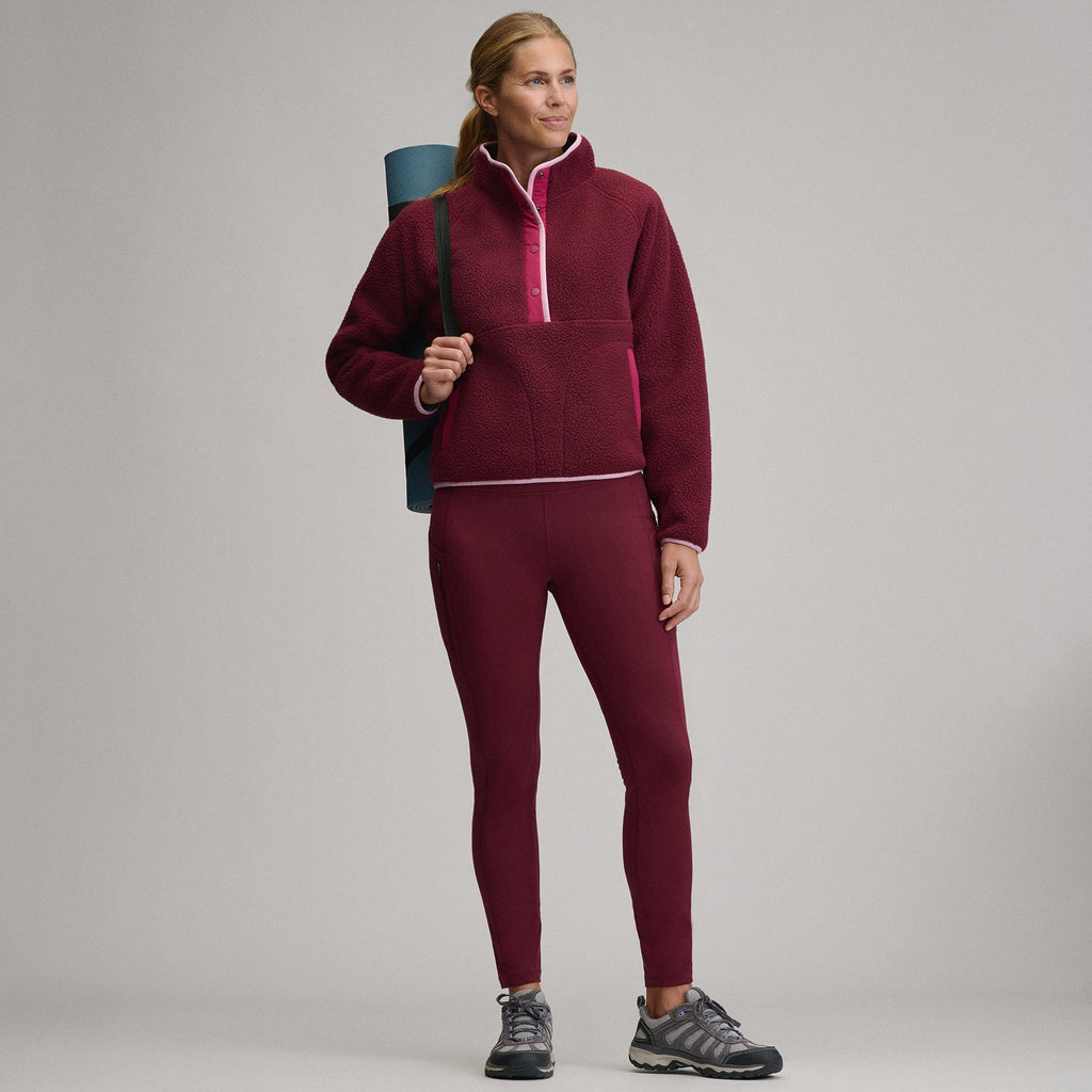 Women's Plush Fleece Snap-Mock Pullover