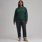 Women's Cotton Cable Crew Sweater