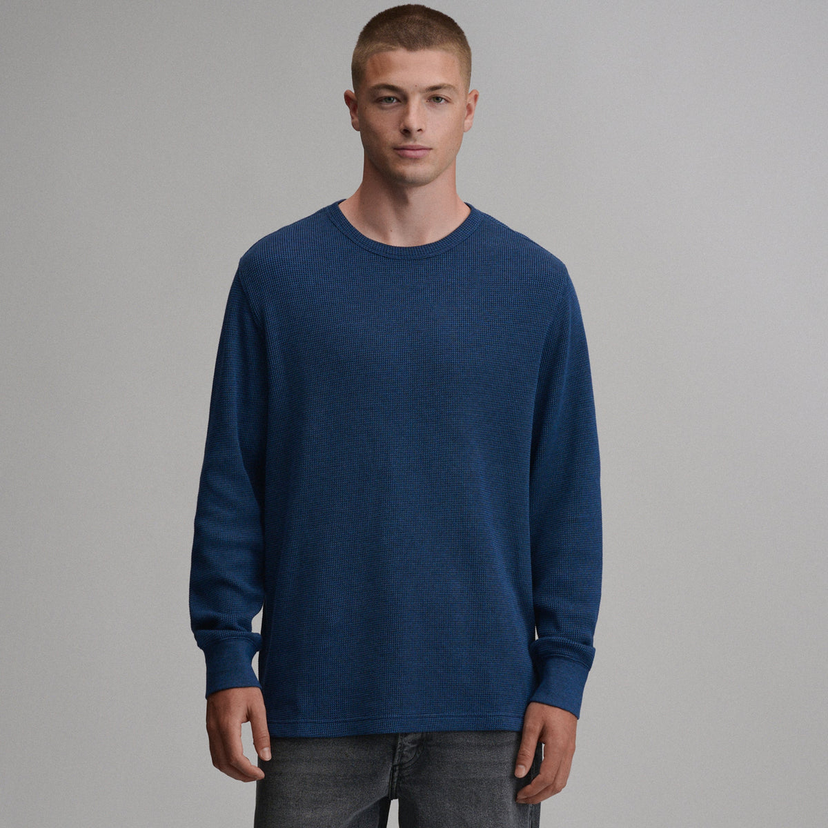 Men's Plaited Waffle Thermal Crew