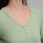 Women's Long-Sleeve Multi Button Henley