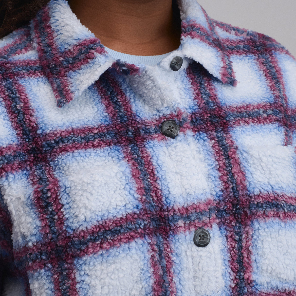 Women's Plaid Fleece Shirt Jacket